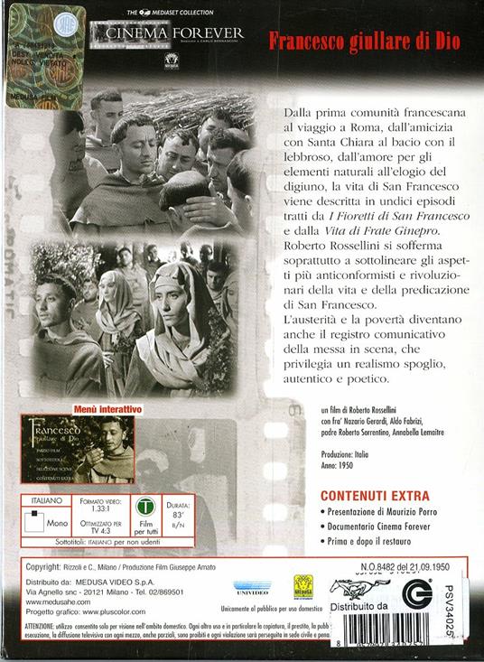 Francesco, giullare di Dio di Roberto Rossellini - DVD - 2