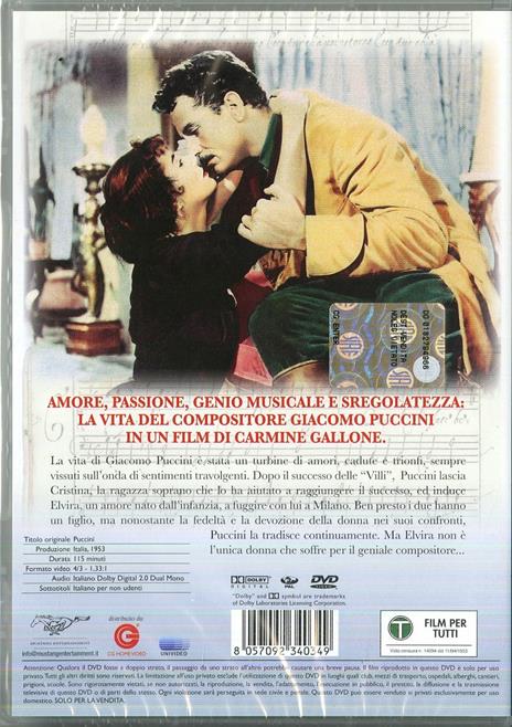 Puccini di Carmine Gallone - DVD - 2