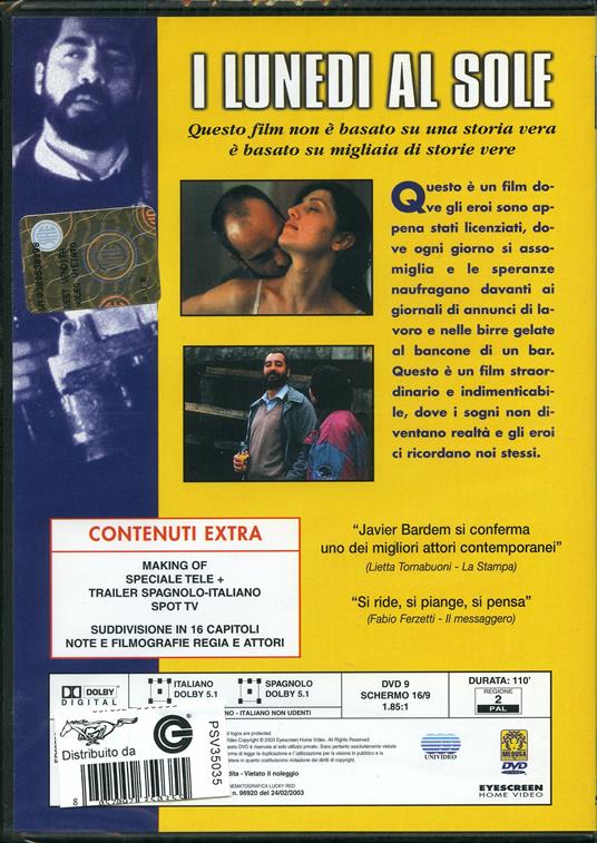 I lunedì al sole di Fernando León de Aranoa - DVD - 2