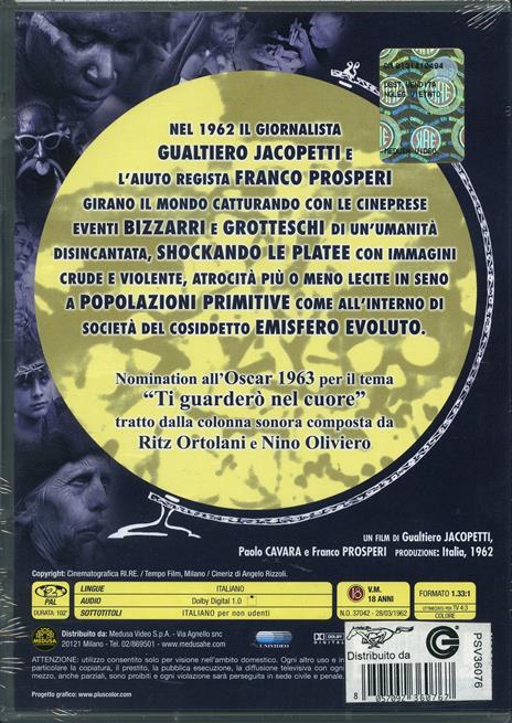 Mondo cane di Gualtiero Jacopetti,Franco Prosperi,Paolo Cavara - DVD - 2