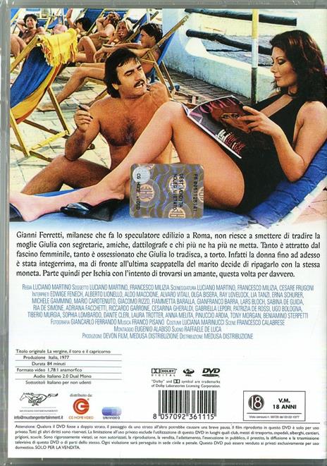 La vergine, il toro e il capricorno di Luciano Martino - DVD - 2