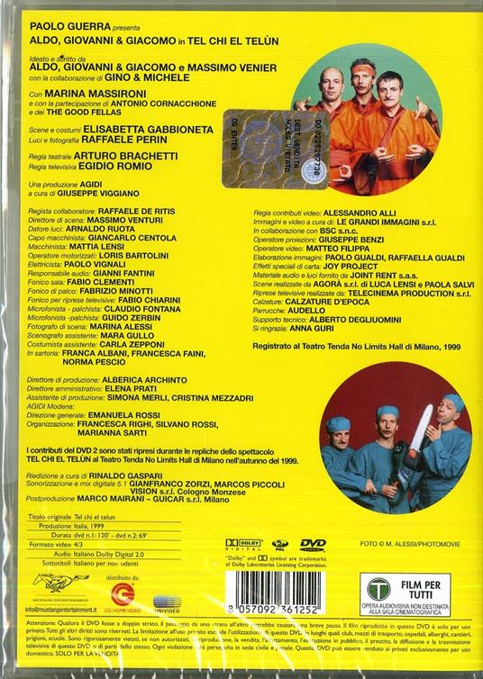 Aldo, Giovanni e Giacomo. Tel chi el telùn (2 DVD) di Aldo Baglio,Giacomo Poretti,Giovanni Storti - DVD - 2