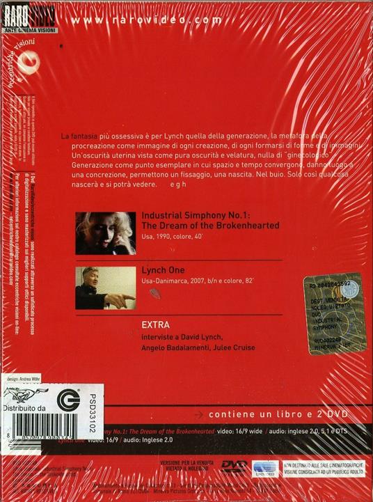 David Lynch. Industrial Symphony No. 1. Lynch One (2 DVD) di David Lynch - 2