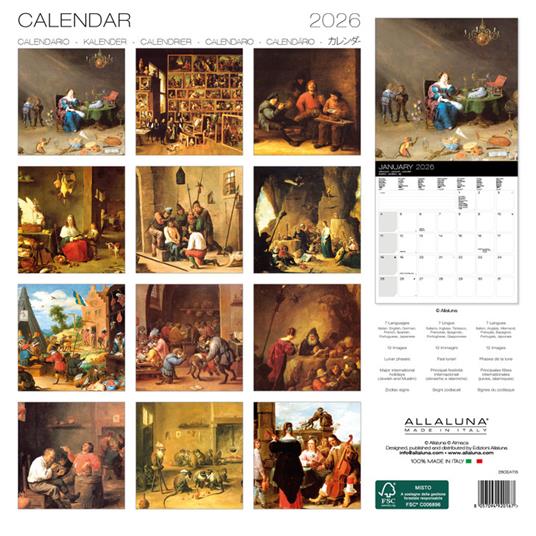 Calendario da muro 2026 Teniers Allaluna - 30 x 30 cm