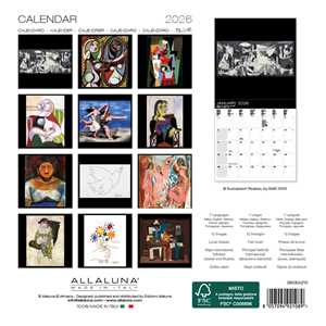 Cartoleria Calendario da muro 2026 Picasso Allaluna - 18 x 18 cm Allaluna