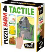 HEADU - 4 Tactile Puzzle Farm, Tocca e ricomponi!, Puzzle Educativo 2-4 anni, Made in Italy