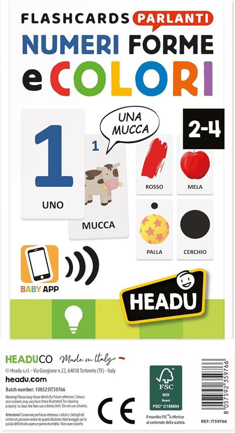 Headu - Flashcards Parlanti Numeri, Forme e Colori, Sviluppa la Logica dei più Piccoli - 2