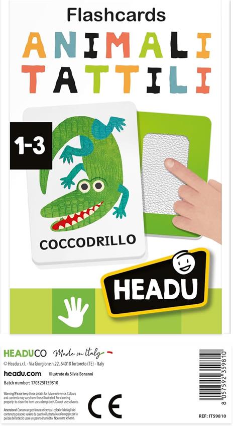 HEADU - Flashcards Animali Tattili Montessori, Tocca e Riconosci il Manto Degli Animali - 2