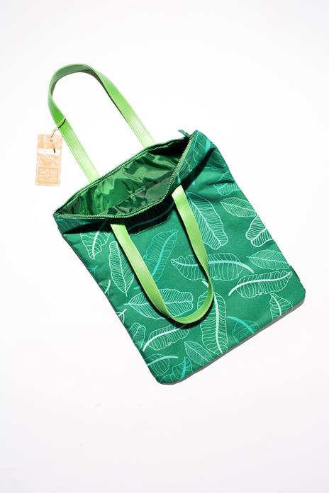 Bag Foglie Verdi - Realizzata con fibre di plastica riciclata - 2