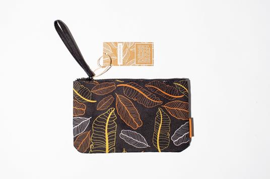 Zip Pocket small - Foglie marroni