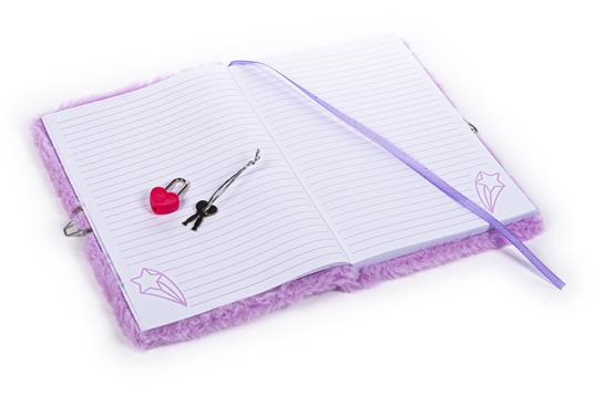 Diario Segreto con Lucchetto e Copertina Rigida Ricoperta in Pelo Sintetico, 96 pagine rigate - 6