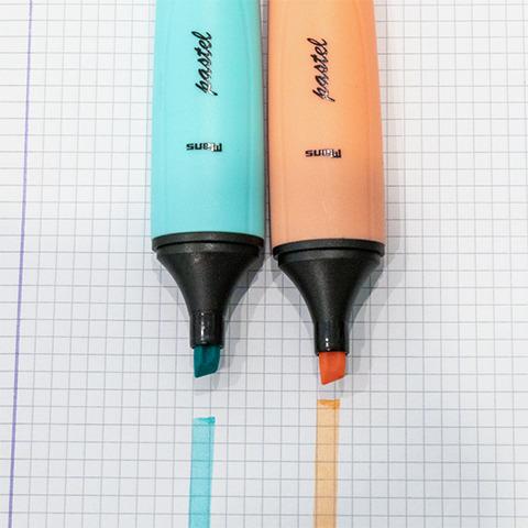 Evidenziatore Mans Pastell. Confezione 2 colori. Blu e arancione - 4