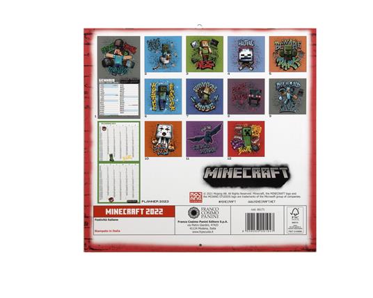 Calendario 2022, da parete,  Minecraft - 30 x 30 cm - 3