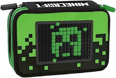 Astuccio Corredo 3 Zip Minecraft con Penna Frixion