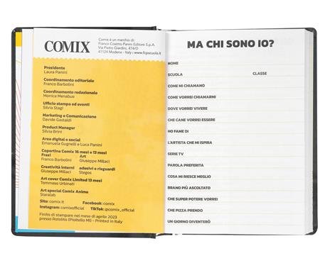 Diario Comix 16 Mesi 2023-2024 Mignon Plus Black&White Lavagna - Bianco e Nero - 4