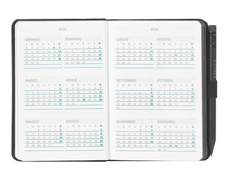 COMIX, Large – Agenda 2025 Semanal De 12 Meses, Cierre Con Elástico Y Trabilla Elástica Para Lápiz O Bolígrafo, Lápiz Comix Incluido, Doble Marcapáginas, 13 X 21 Cm, Negro