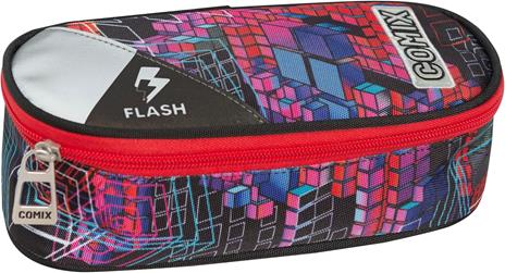 Astuccio Ovale con zip e scomparti Comix Flash Cube Wave