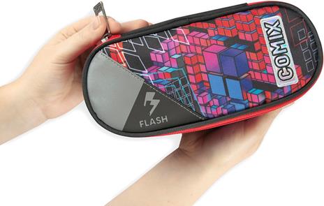 Astuccio Ovale con zip e scomparti Comix Flash Cube Wave - 2