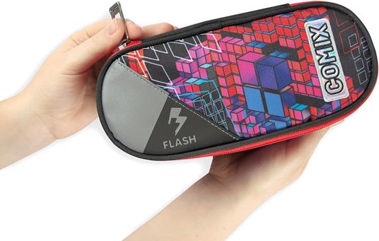 Astuccio Ovale con zip e scomparti Comix Flash Cube Wave - 2