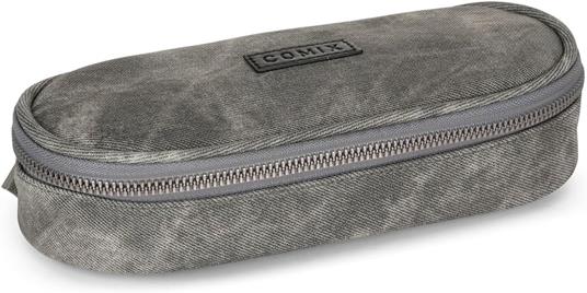 Astuccio Ovale con zip e scomparti Denim Grey Comix Special