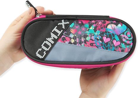 Astuccio Ovale con zip e scomparti Comix Bright Hearts Girl - 2