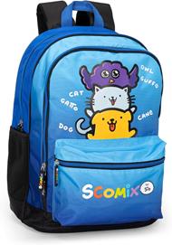 Zaino Scuola con zip e scomparti COMIX Blu