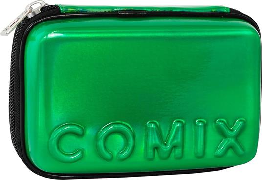 Astuccio con zip con cancelleria maxi Comix classic verde