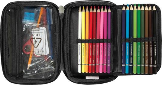Astuccio con zip con cancelleria maxi Comix glitter arancione - 4