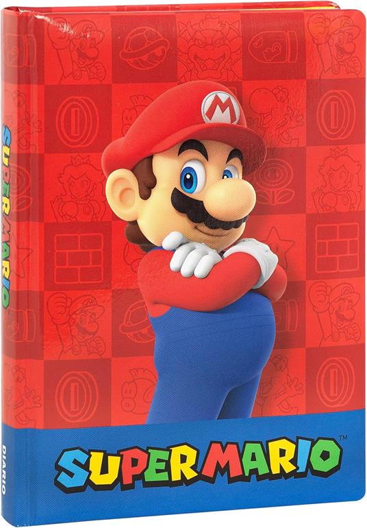 Diario 12 Mesi, 2025-26, Standard blu Super Mario