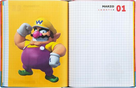 Diario 12 Mesi, 2025-26, Standard blu Super Mario - 5
