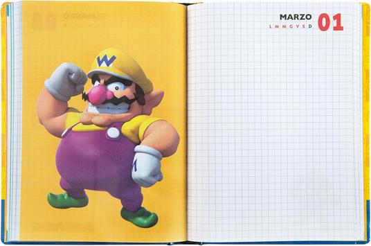 Diario 12 Mesi, 2025-26, Standard rosso Super Mario - 5