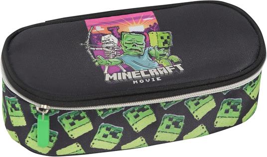 Astuccio ovale con zip e scomparti large Minecraft movie