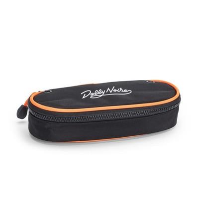 Astuccio ovale con zip e scomparti Dolly Noire black