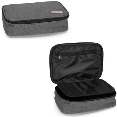 Astuccio rettangolare con zip e scomparti maxi monocolore Grigio melange Comix