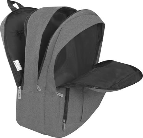 Zaino con zip e scomparti Monocolore grigio mel. Comix - 3