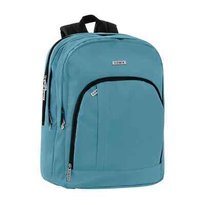 Zaino con zip e scomparti Monocolore Blu avio Comix