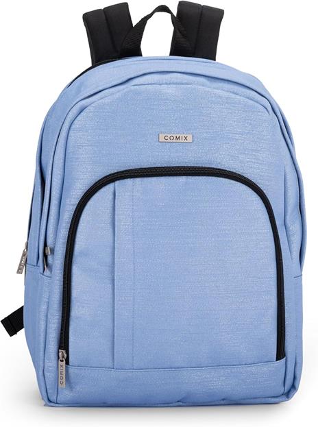 COMIX Lurex - Zaino Scuola per Bambini e Ragazzi, Tasca Frontale, Spallacci Regolabili, 32x43Hx23 cm, 31 L, azzurro