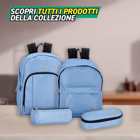 COMIX Lurex - Zaino Scuola per Bambini e Ragazzi, Tasca Frontale, Spallacci Regolabili, 32x43Hx23 cm, 31 L, azzurro - 5