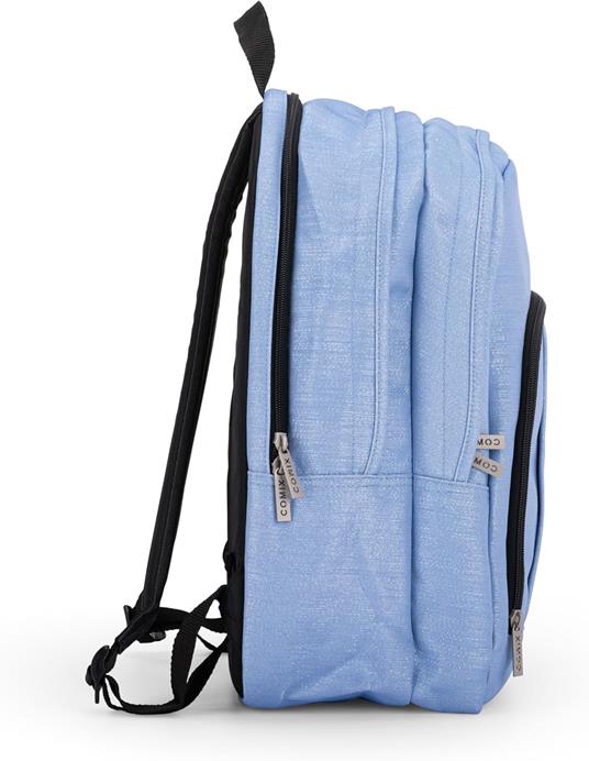 COMIX Lurex - Zaino Scuola per Bambini e Ragazzi, Tasca Frontale, Spallacci Regolabili, 32x43Hx23 cm, 31 L, azzurro - 6