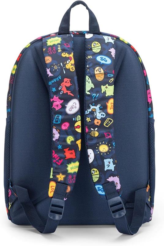 Zaino Scuola con zip e scomparti Allover Scomix - 2