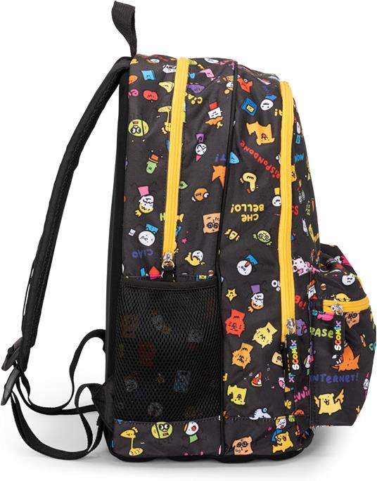Zaino Scuola con zip e scomparti Allover Scomix - 6