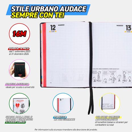 Diario scolastico Agenda 16 mesi, 2025-26 Medium Comix Limited Edition Vos - 3