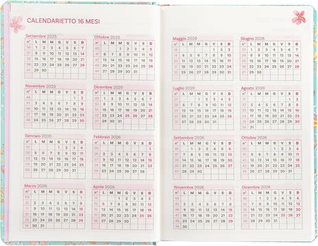 Agenda Settimanale 13 mesi, 2025-26 Turnowsky Summer Flowers - 5