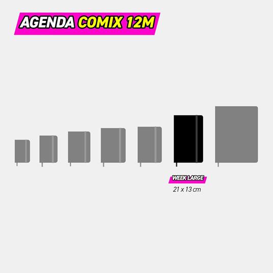 Agenda Comix 12 mesi 2026 Settimanale Large Orizzontale Blu - 6