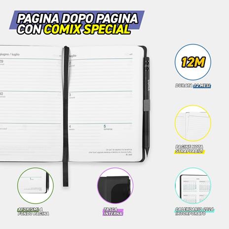 Agenda Comix Special 12 mesi 2026 Settimanale Medium Flow - 5