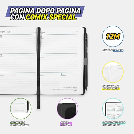 Agenda Comix Special 12 mesi 2026 Settimanale Medium Flow - 5