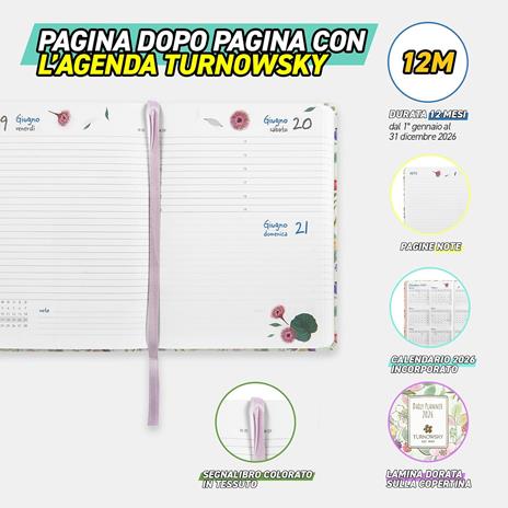 Agenda Giornaliera 12 mesi 2026 Turnowsky Mini Fiori E Bacche - 5