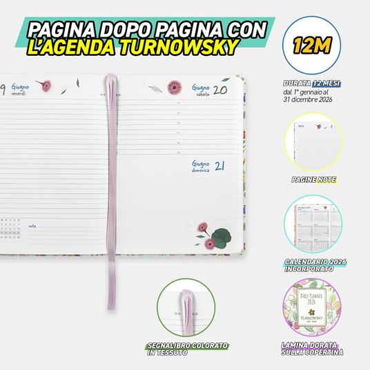 Agenda Giornaliera 12 mesi 2026 Turnowsky Mini Fiori E Bacche - 5