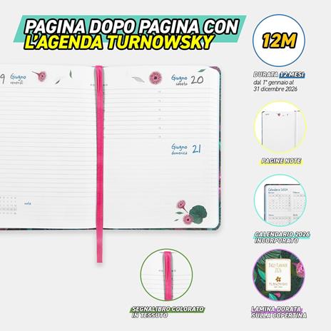 Agenda Giornaliera 12 mesi 2026 Turnowsky Mini Monstera - 5