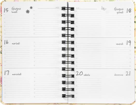 Agenda Settimanale 12 mesi 2026 Turnowsky Spiralata 9x13 cm Uccellini - 3